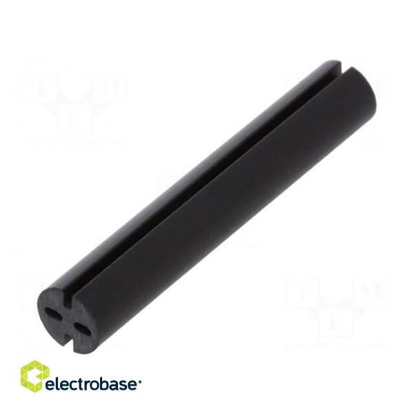 Spacer sleeve | LED | Øout: 5.1mm | ØLED: 5mm | L: 30mm | black | UL94V-0