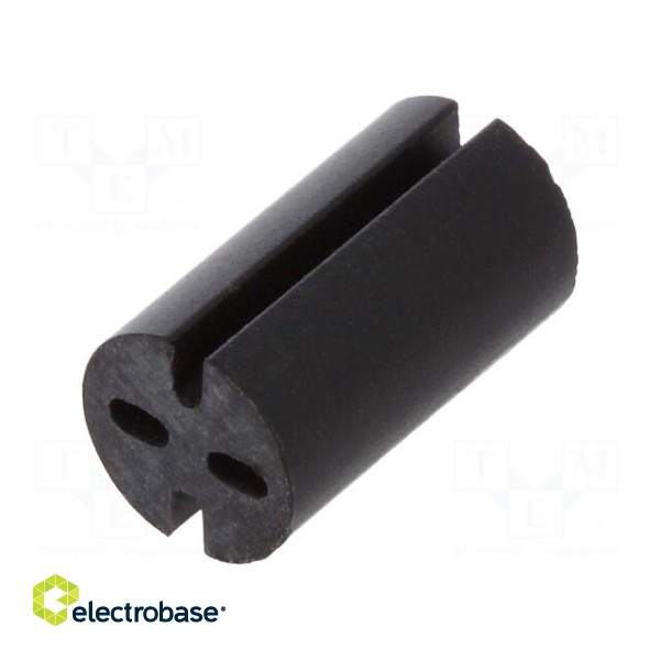 Spacer sleeve | LED | Øout: 5.1mm | ØLED: 5mm | L: 9mm | black | UL94V-0