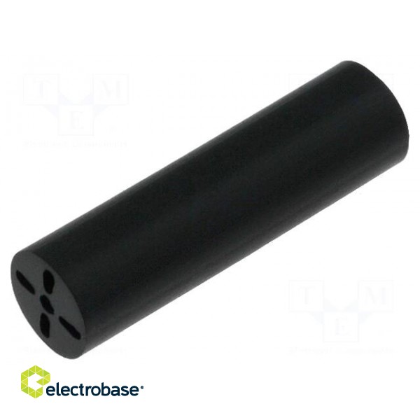 Spacer sleeve | LED | Øout: 6.5mm | ØLED: 5mm | L: 22.9mm | black | UL94V-0