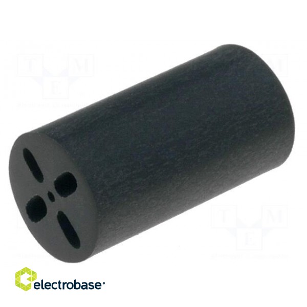 Spacer sleeve | LED | Øout: 6.5mm | ØLED: 5mm | L: 3.6mm | black | UL94V-0