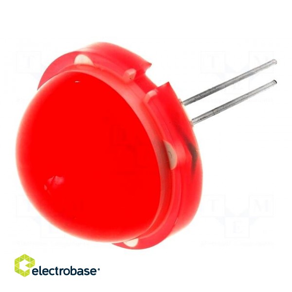 LED | 20mm | red | 4÷13mcd | 120° | No.of term: 2 | 20mA | Front: convex