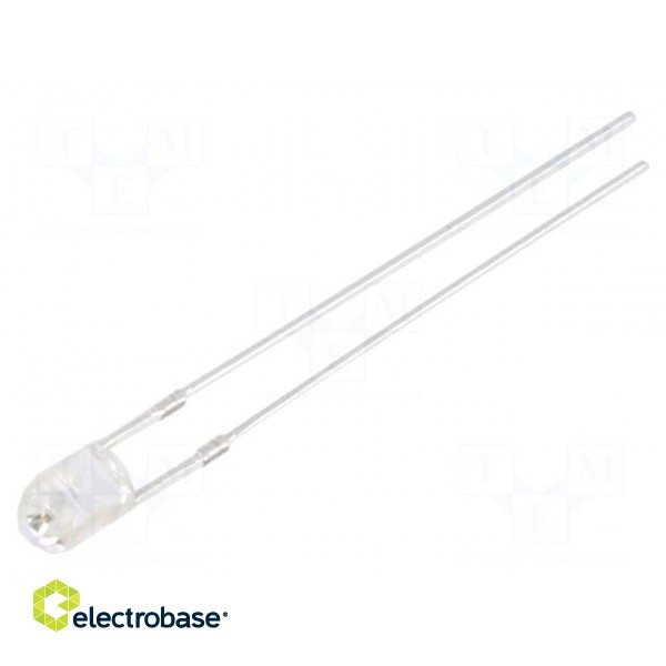 LED | 3mm | red | 1560÷2180mcd | 60° | Front: convex | 15V | No.of term: 2