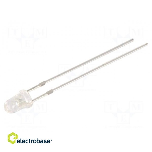 LED | 3mm | red | 2180mcd | 30° | Front: convex | 9V | No.of term: 2 | 190mW