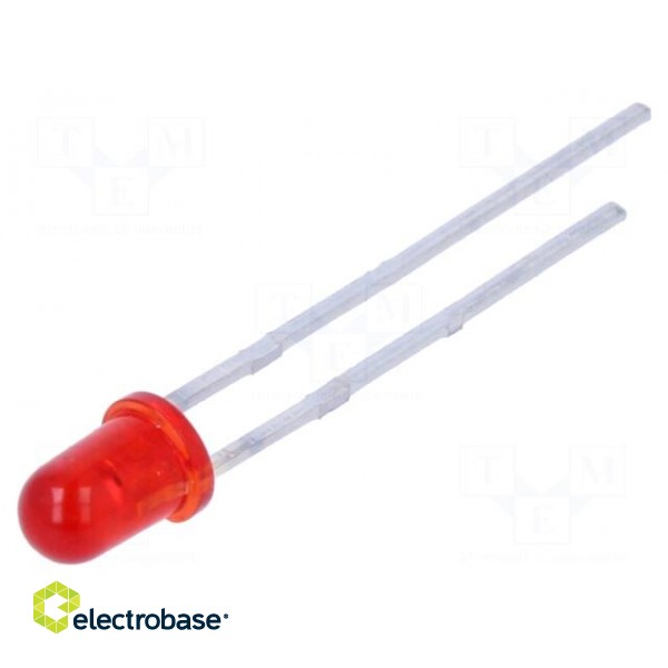 LED | 3mm | red | 250mcd | 30° | Front: convex | 2.4V | No.of term: 2