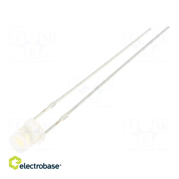 LED | 3mm | white warm | 220÷330mcd | 140° | Front: flat | 2.9÷3.6VDC