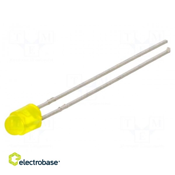 LED | 3mm | yellow | 180÷880mcd | 50° | Front: convex | Pitch: 2.54mm