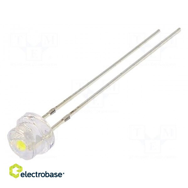 LED | 4.8mm | white cold | 2500÷3000mcd | 100° | Front: convex | 2.7÷3.4V