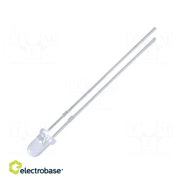 LED | 3mm | red | 500÷800mcd | 30° | Front: convex | 2÷2.2V | No.of term: 2