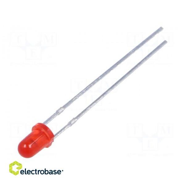 LED | 3mm | red | 250mcd | 40° | Front: convex | 1.7÷2.5V | No.of term: 2