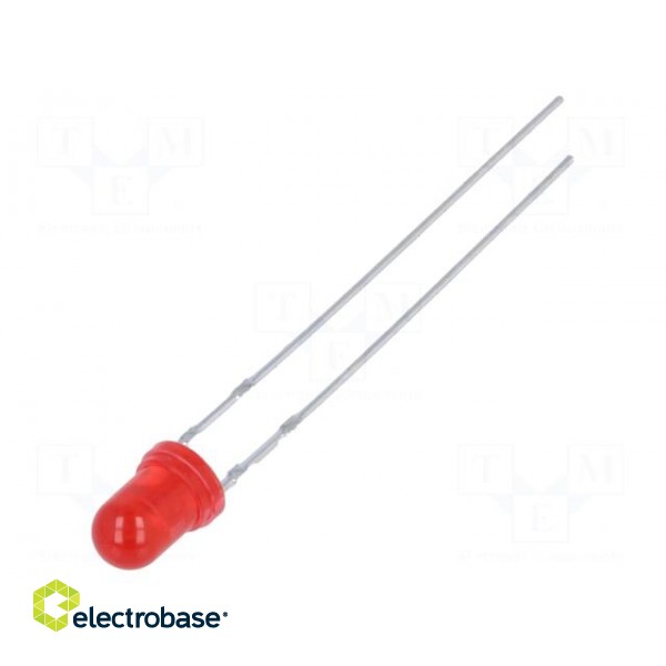 LED | 3mm | red | 5.6÷16mcd | 40° | Front: convex | 2V | No.of term: 2