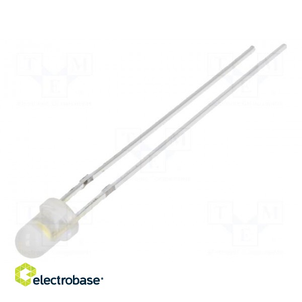 LED | 3mm | white warm | 8400÷10000mcd | 30° | Front: convex | 2.7÷3.4V