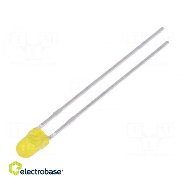 LED | 3mm | yellow | 0.7÷1.5mcd | 50° | Front: convex | No.of term: 2