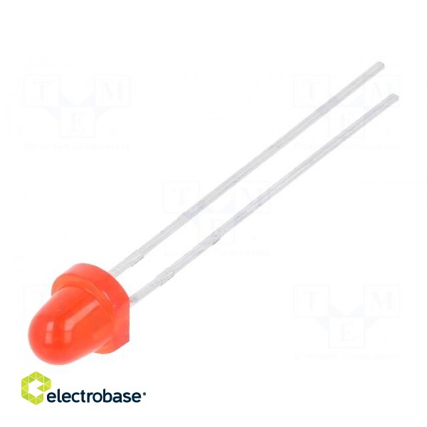 LED | 5mm | red | 63÷100mcd | 40° | Front: convex | 1.7÷2.4V | No.of term: 2
