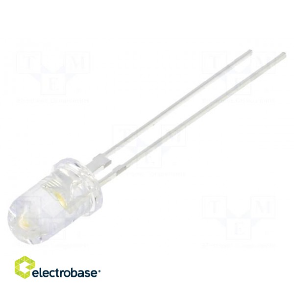 LED | 5mm | white warm | 40000mcd | 15° | Front: convex | 3÷3.8V