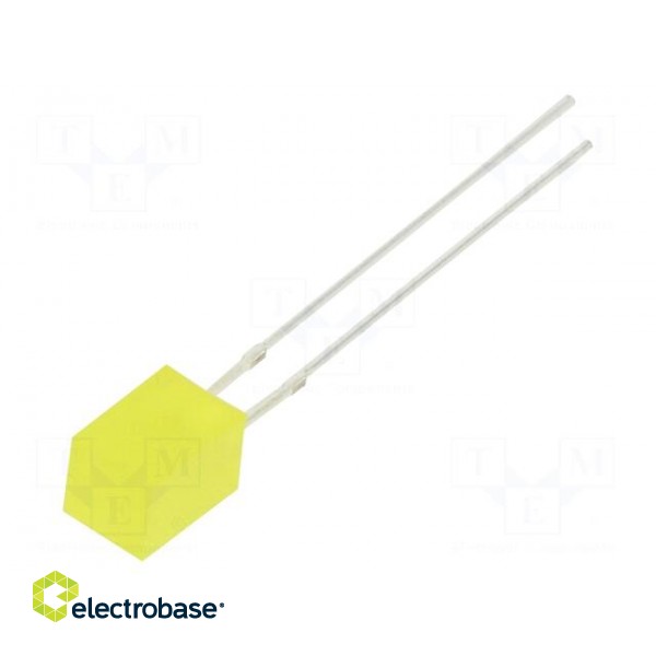 LED | rectangular | 5x5x7mm | yellow | 150÷220mcd | 140° | Front: flat