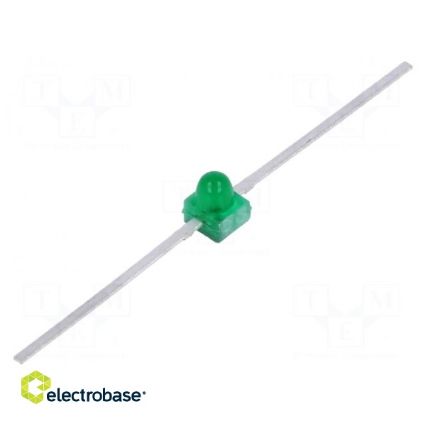 LED | 1.65mm | green | axial | 1÷7mcd | 90° | Front: convex | 2.1÷2.7V | THT