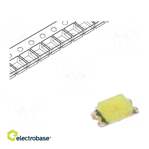 LED | SMD | 0603 | white cold | 56÷120mcd | 5mA | 2.9V | Lens: yellow | 66mW