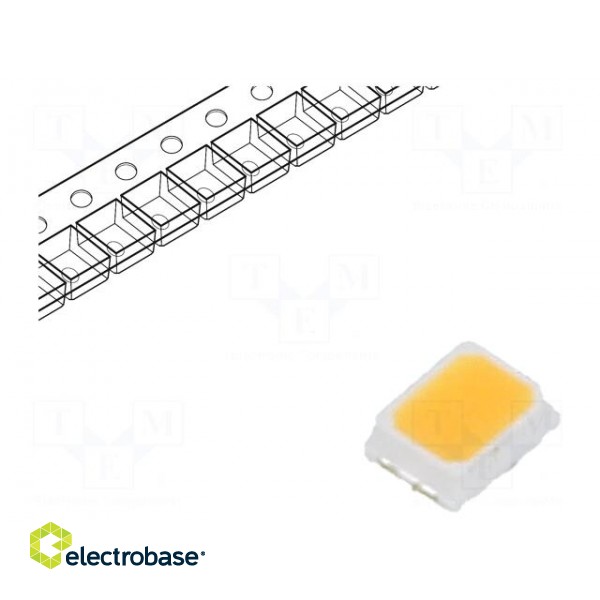 LED | SMD | PLCC2,2216 | white warm | 5÷9lm | 2650-2868K | 90 | 120° | 20mA