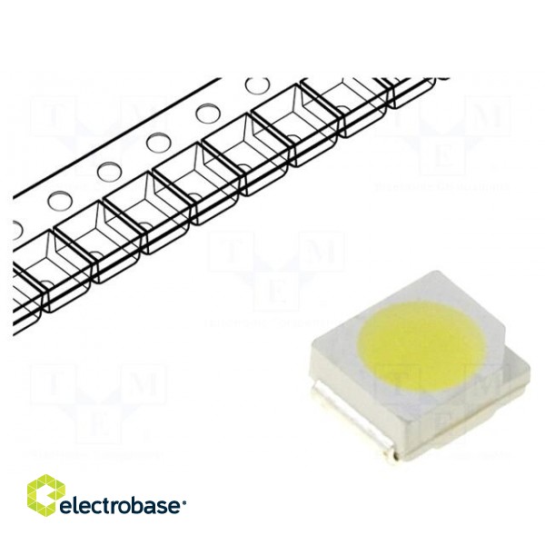 LED | SMD | 3528,PLCC2 | white cold | 2100÷2400mcd | 6000K | 120° | 20mA