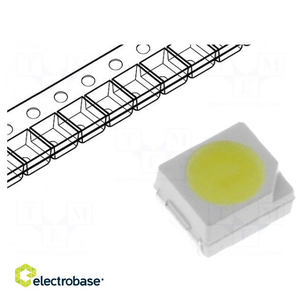 LED | SMD | 3528,PLCC2 | white cold | 6÷7lm | 6500K | 120° | 20mA | 2.9÷3.6V