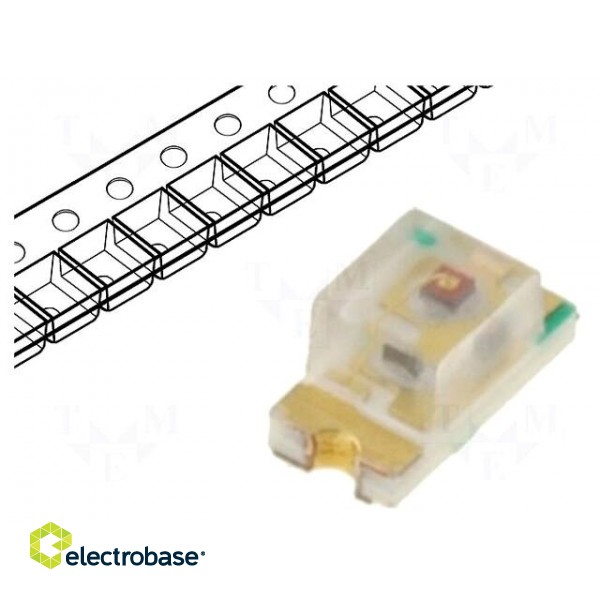 LED | SMD | 0603 | amber | 90mcd | 1.6x0.8x0.45mm | 145° | 20mA | λd: 591nm