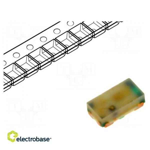 LED | SMD | 0603 | red/green | 1.6x0.8x0.5mm | 120° | 1.9÷2.4/3.4÷3.8V