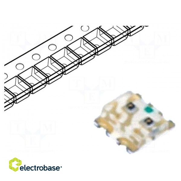 LED | SMD | 0606 | red/green | 1.6x1.5x0.55mm | 130° | 2÷2.4/2÷2.4V | 20mA