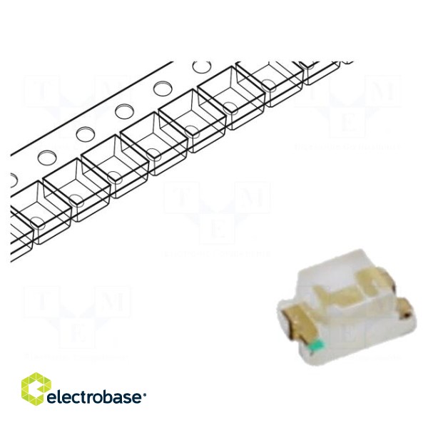 LED | SMD | 0805 | green | 720mcd | 2x1.25x1.1mm | 120° | 3.2V | 20mA | 75mW