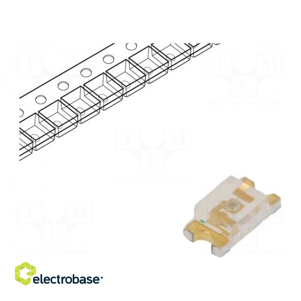 LED | SMD | 1206 | green | 120÷220mcd | 3.2x1.6mm | 140° | 3.5÷4.2V | 20mA