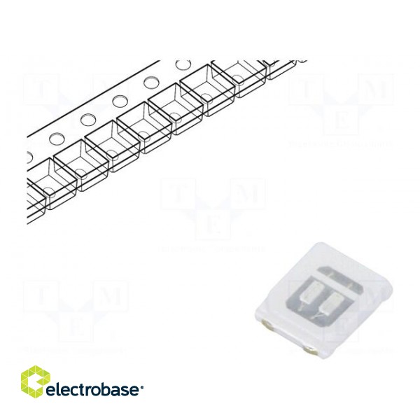 LED | SMD | 2835,PLCC2 | blue | 12÷22lm | 2.8x3.5x0.65mm | 120° | 2.8÷3.4V