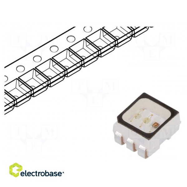 LED | SMD | 2835,PLCC6 | RGB | 3.4x2.8x1.8mm | 120° | 20mA | 125/114/114mW