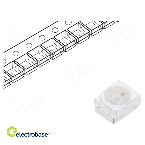 LED | SMD | 3528,PLCC2 | blue | 150÷220mcd | 3.5x2.8x1.7mm | 120° | 12V