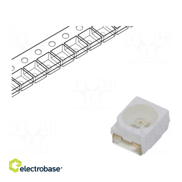 LED | SMD | 3528,PLCC2 | blue | 25÷48mcd | 3.5x2.8x1.9mm | 120° | 3.5÷4.2V