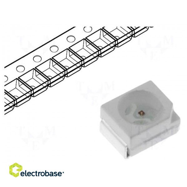 LED | SMD | 3528,PLCC2 | red | 160÷350mcd | 3.5x2.8x1.4mm | 120° | 20mA