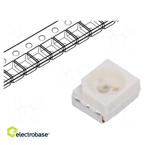 LED | SMD | 3528,PLCC2 | blue | 45÷70mcd | 3.5x2.8x1.9mm | 120° | 20mA