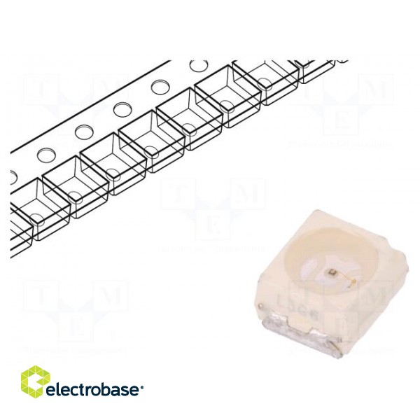 LED | SMD | 3528,PLCC2 | orange | 11.2÷28mcd | 3.5x2.8x1.75mm | 60° | 2mA