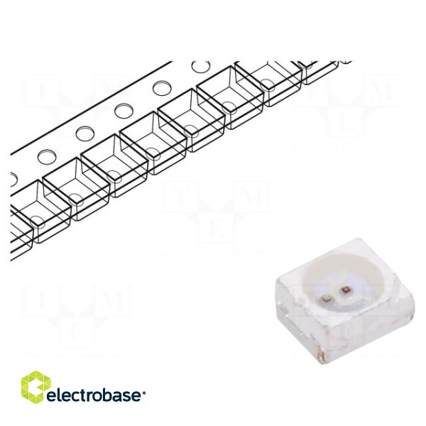 LED | SMD | 3528,PLCC2 | red | 68÷100mcd | 3.5x2.8x1.7mm | 120° | 12V