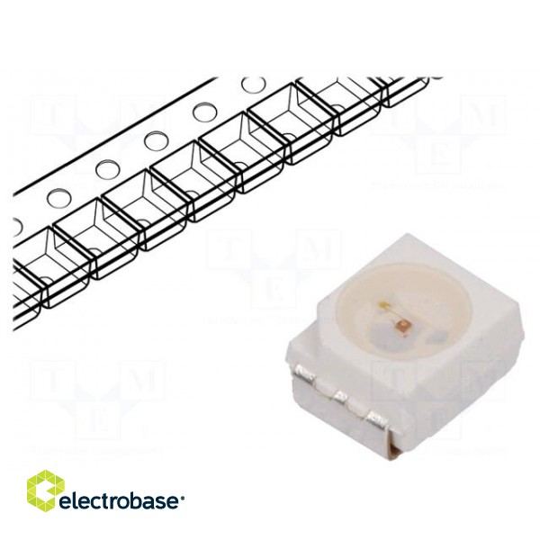 LED | SMD | 3528,PLCC2 | yellow | 4.5÷12mcd | 3.5x2.8x1.9mm | 120° | 20mA