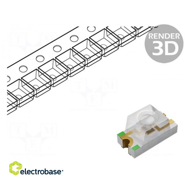 LED | SMD | red | 715÷1420mcd | 3x1.5x1.5mm | 60° | 2.55V | 20mA | 120mW