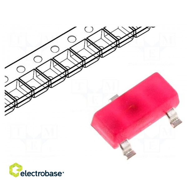 LED | SMD | SOT23 | red | 4÷15mcd | 3x1.3x1.05mm | 140° | 2÷2.5V | 20mA