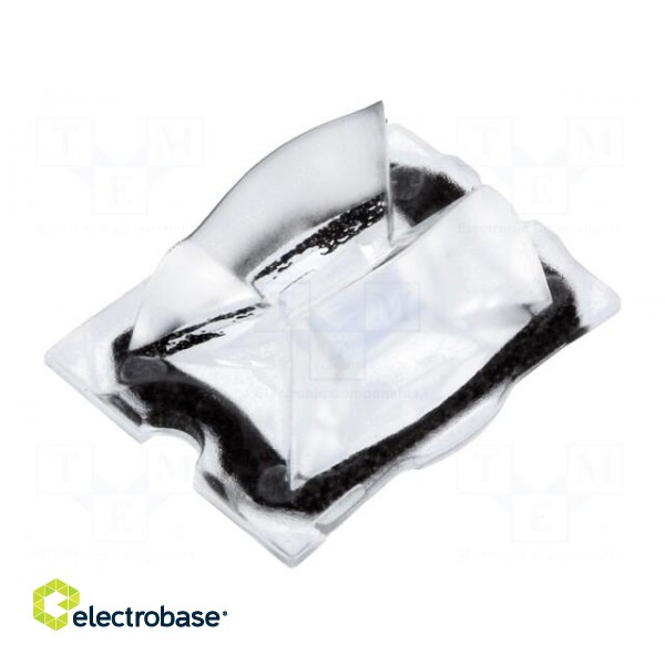 LED lens | rectangular | Mat: PMMA plexiglass | transparent | H: 9mm