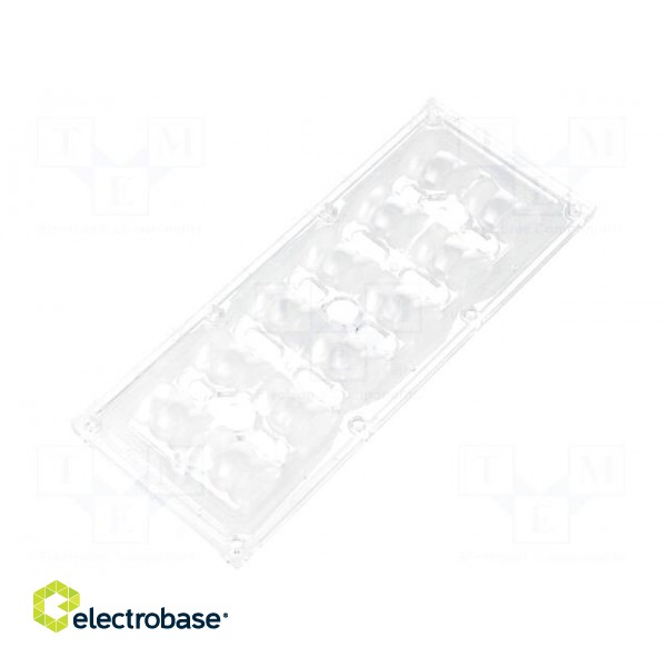 LED lens | rectangular | transparent | 29÷116° | H: 13.1mm