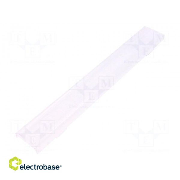 LED lens | rectangular | transparent | H: 9.5mm | Body dim: 40x285mm