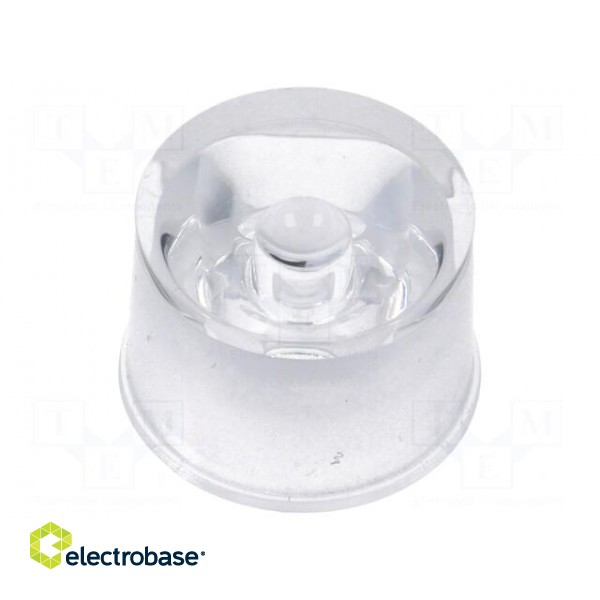 LED lens | round | colourless | 45° | with holder
