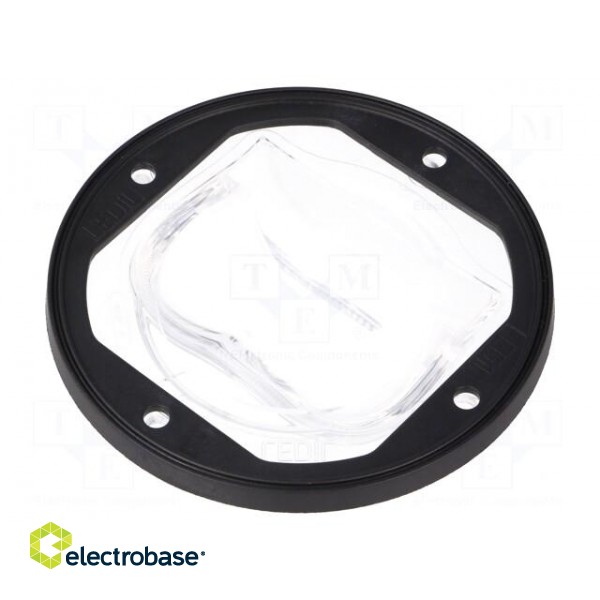LED lens | round | Mat: silicone | transparent | Colour: black | Ø: 90mm фото 2