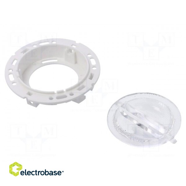 LED lens | round | Mat: PMMA plexiglass | transparent | Colour: white paveikslėlis 1