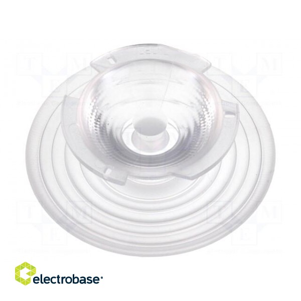 LED lens | round | Mat: PMMA plexiglass | transparent | H: 22.1mm фото 2