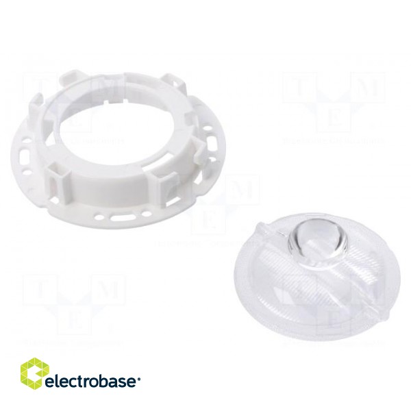 LED lens | round | Mat: PMMA plexiglass | transparent | Colour: white фото 2