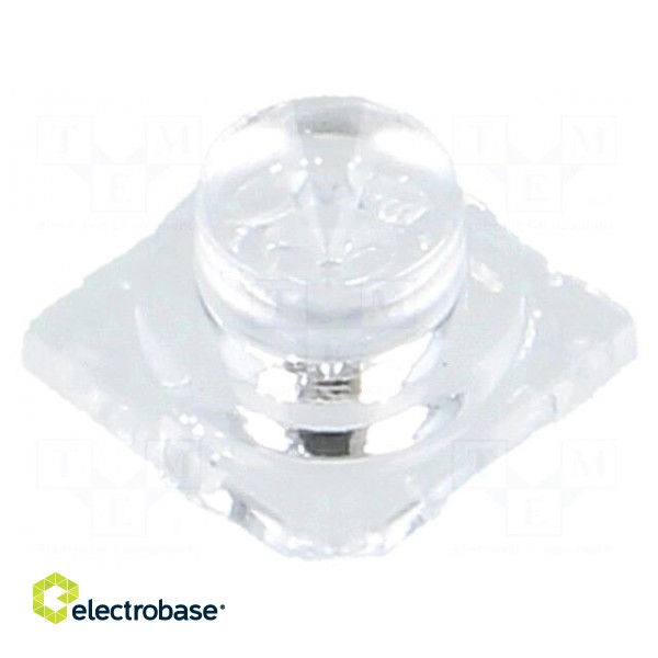 LED lens | square | plexiglass PMMA | transparent | 152÷174° | H: 5.7mm paveikslėlis 1