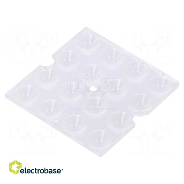 LED lens | square | Mat: PMMA plexiglass | transparent | H: 7.5mm image 2